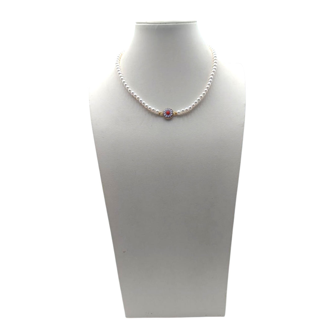 Collana Fiore di Cammeo montata in Argento Dorato