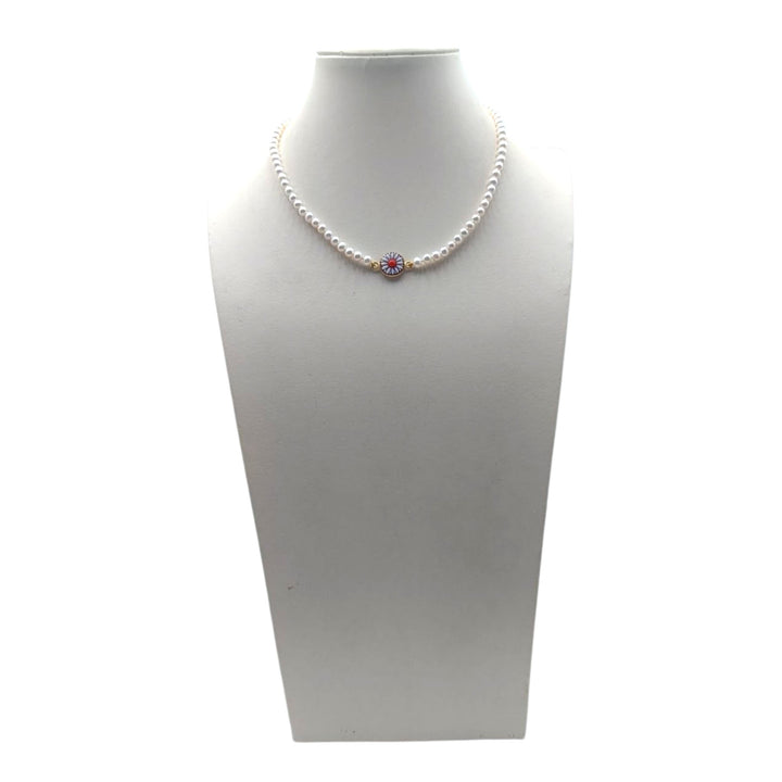 Collana Fiore di Cammeo montata in Argento Dorato