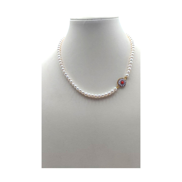 Collana Fiore di Cammeo montata in Argento Dorato