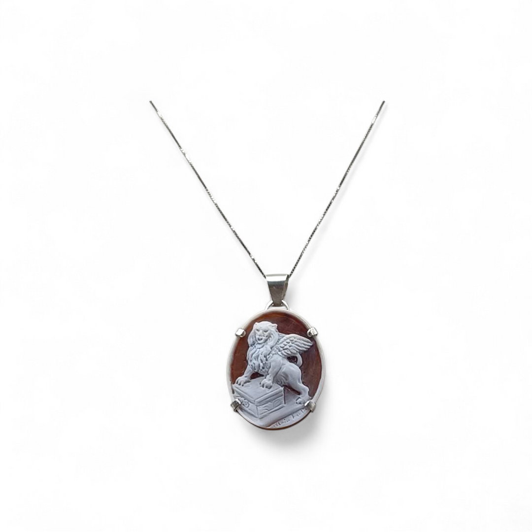 Collana Leone di Venezia di Cammeo montato in Argento