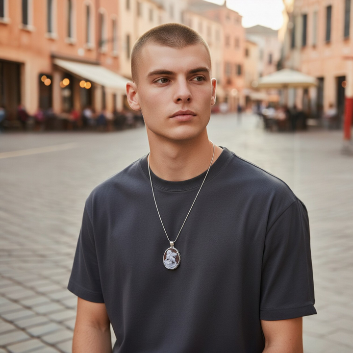 Collana Leone di Venezia di Cammeo montato in Argento