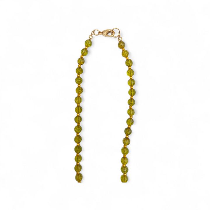Collana di Ambra Verde del Baltico montata in Argento Dorato