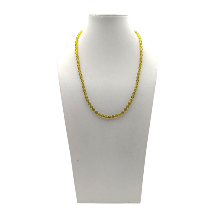 Collana di Ambra Verde del Baltico montata in Argento Dorato
