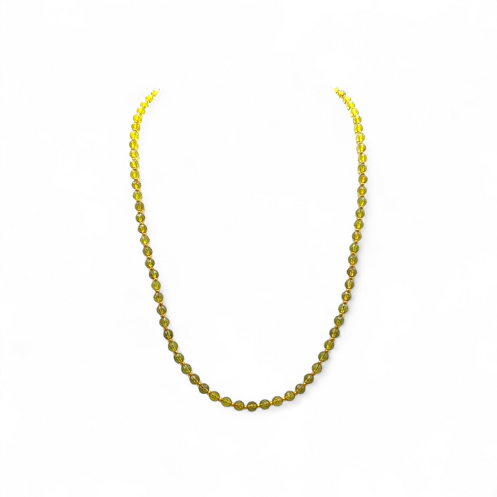 Collana di Ambra Verde del Baltico montata in Argento Dorato