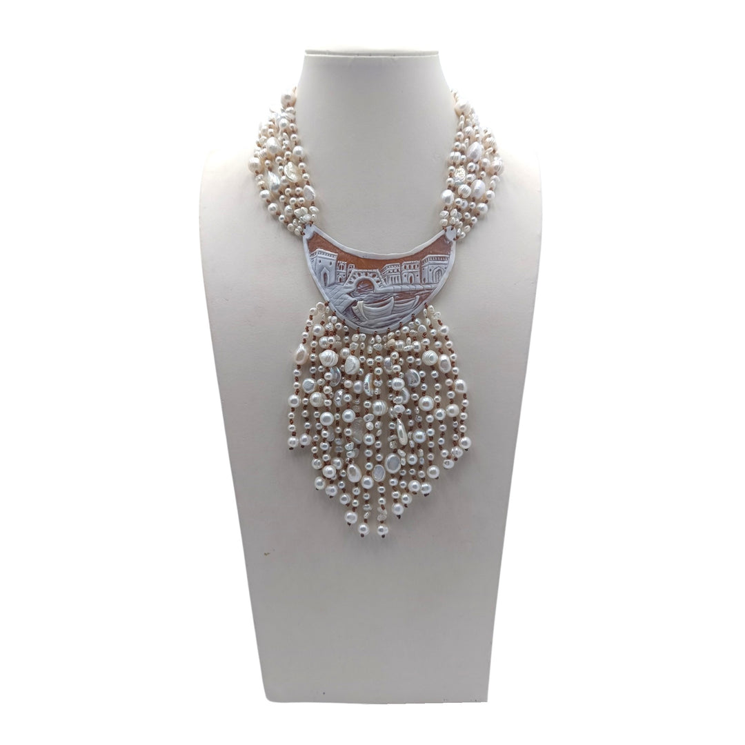Collana Venezia di Cammeo montato in Cotone