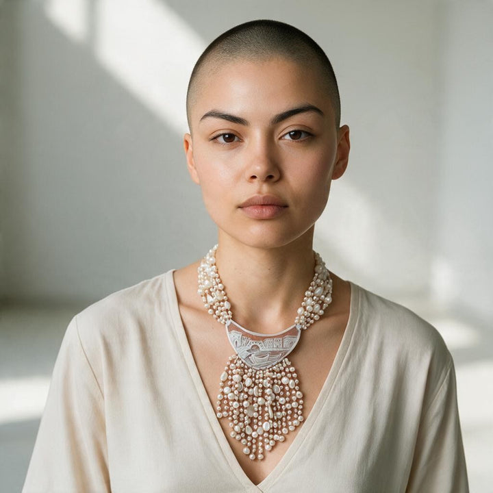 Collana Venezia di Cammeo montato in Cotone