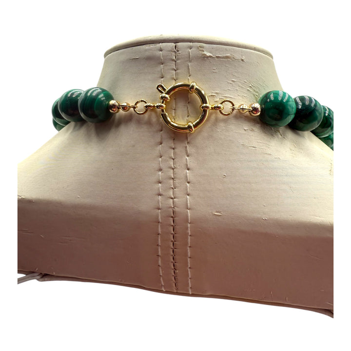 Collana “Dama Malachis” di cammeo sardonico e malachite
