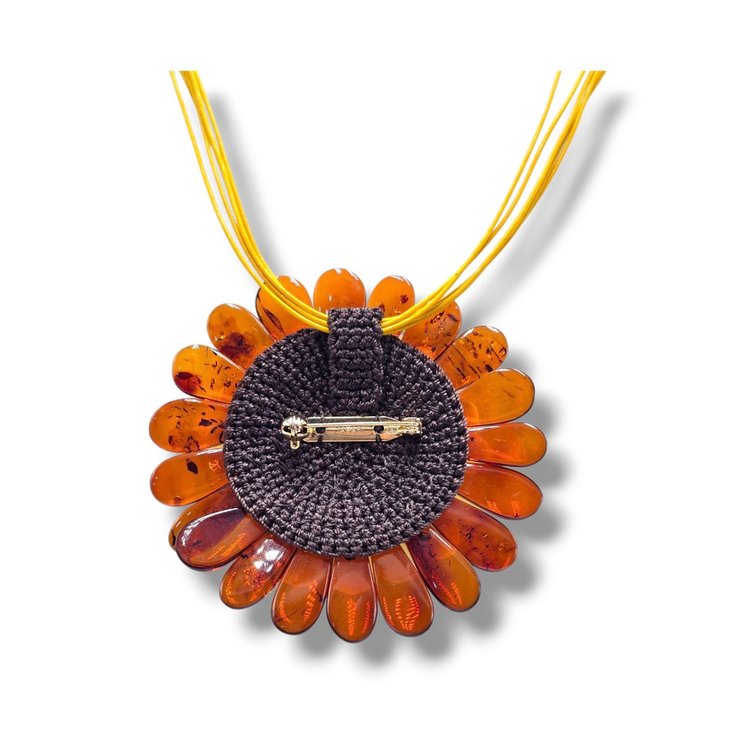Collana “ Fiore di ambra “ multicolore del mar baltico