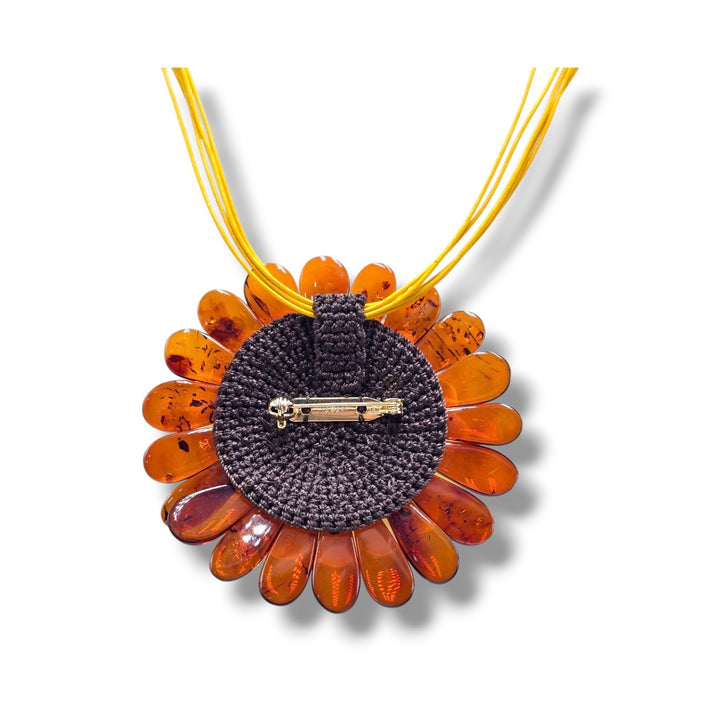 Collana “ Fiore di ambra “ multicolore del mar baltico