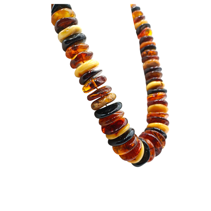 Multicolored "amber rondelle" necklace