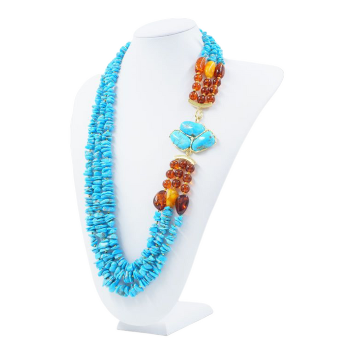 Amber and turquoise necklace