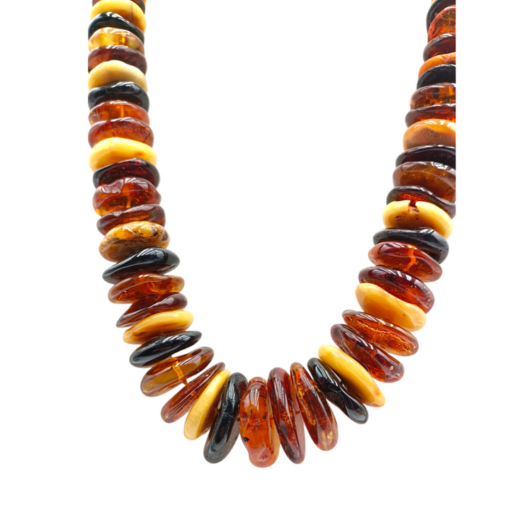 Multicolored "amber rondelle" necklace