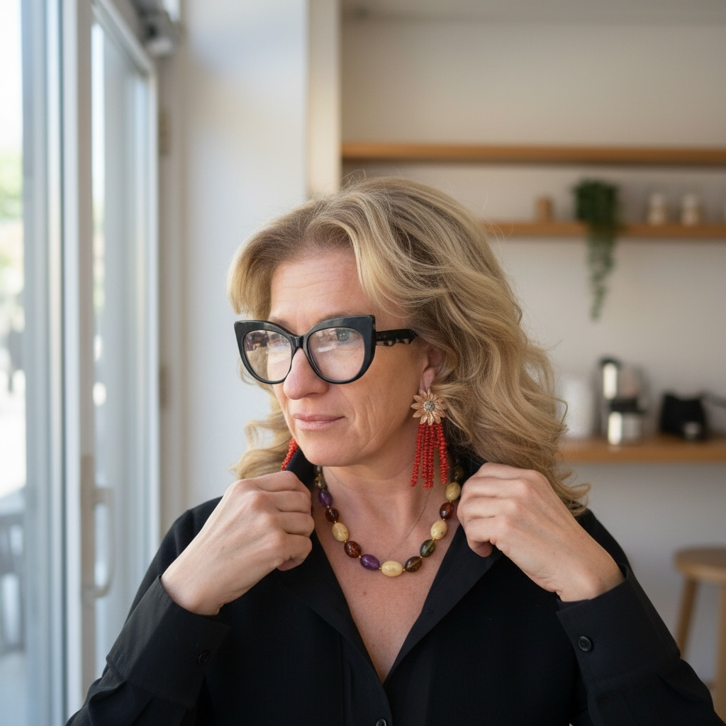 Collana ambra multicolore ed ametista montata in argento