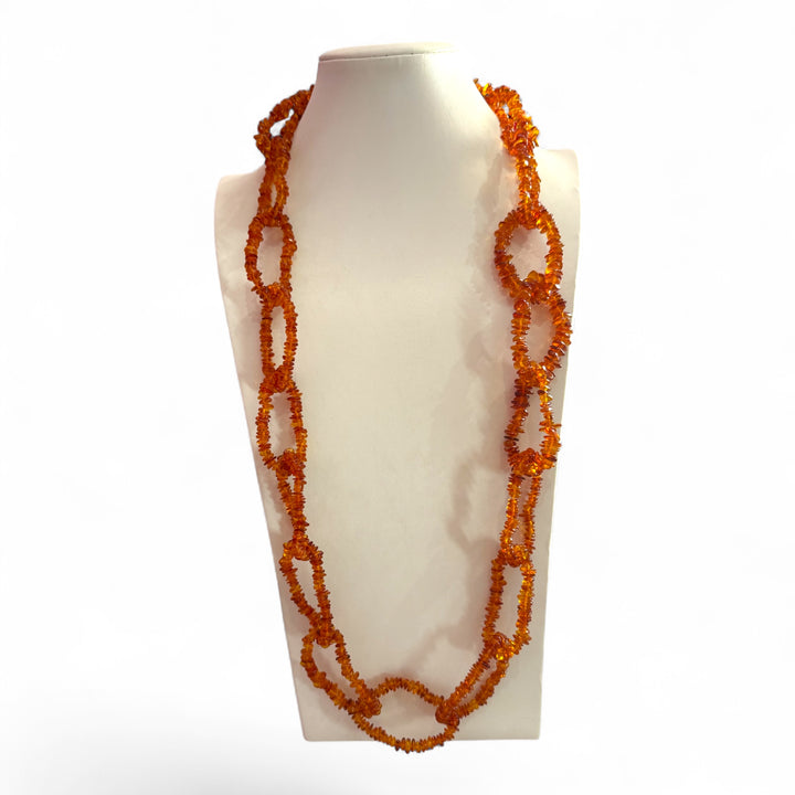 Collana catena di ambra rossa, del Mar Baltico