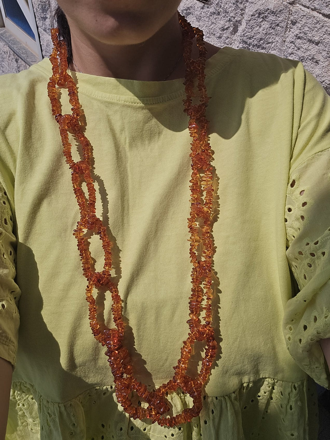 Collana catena di ambra rossa, del Mar Baltico
