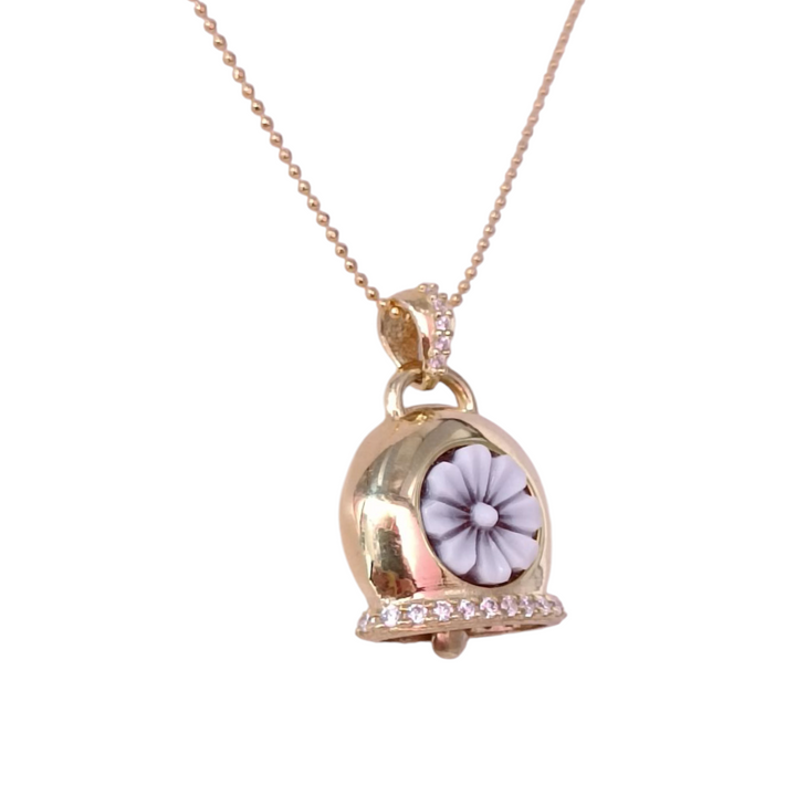 END OF COLLECTION - "Campanella Caprese" pendant necklace in sardonyx cameo and silver