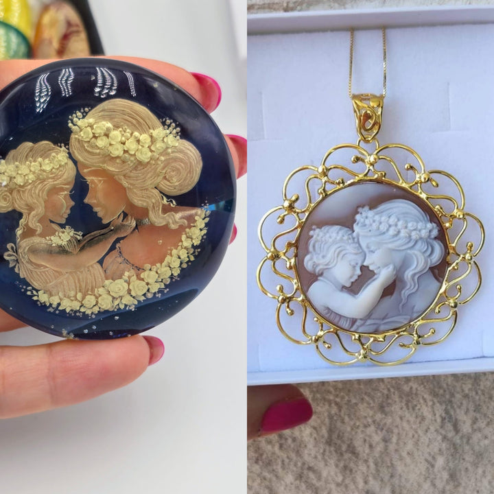 Collana ciondolo “connubio d’amore” di ambra blu del Baltico
