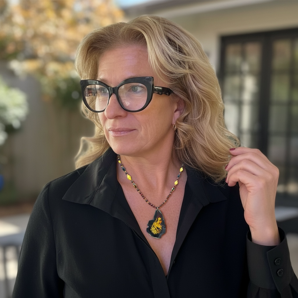 Collana la fatina di Ambra marrone montata in argento