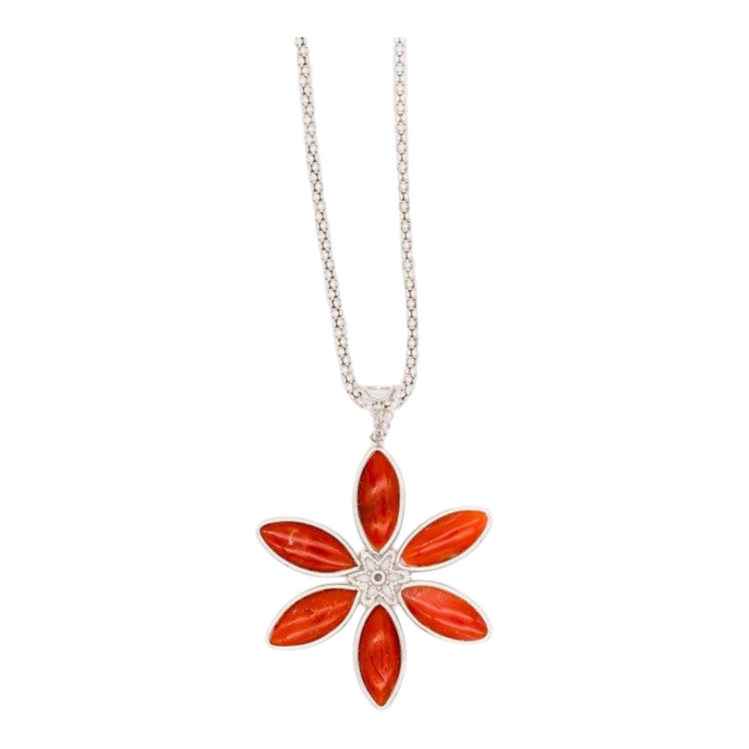 Collana margherita in corallo montato su argento Lucia Vitiello Gioielli di Napoli