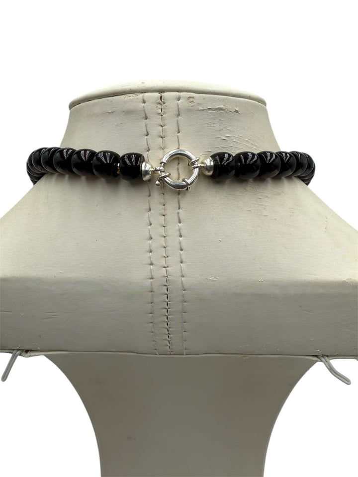 Collana multicolore di Ambra del baltico montato in argento