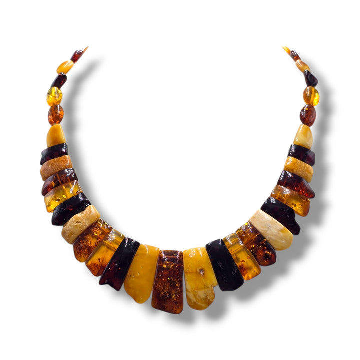 Collana piastra degrade’ di ambra del Baltico