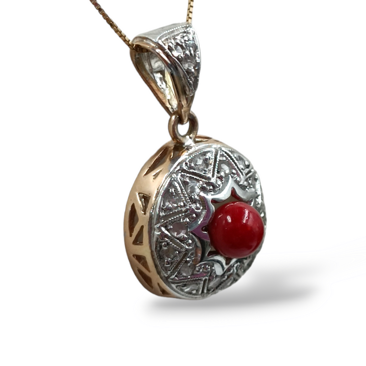 Band ring on red coral