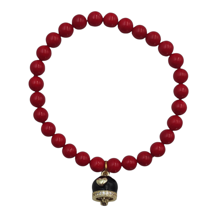 woven bracelet with coral flower