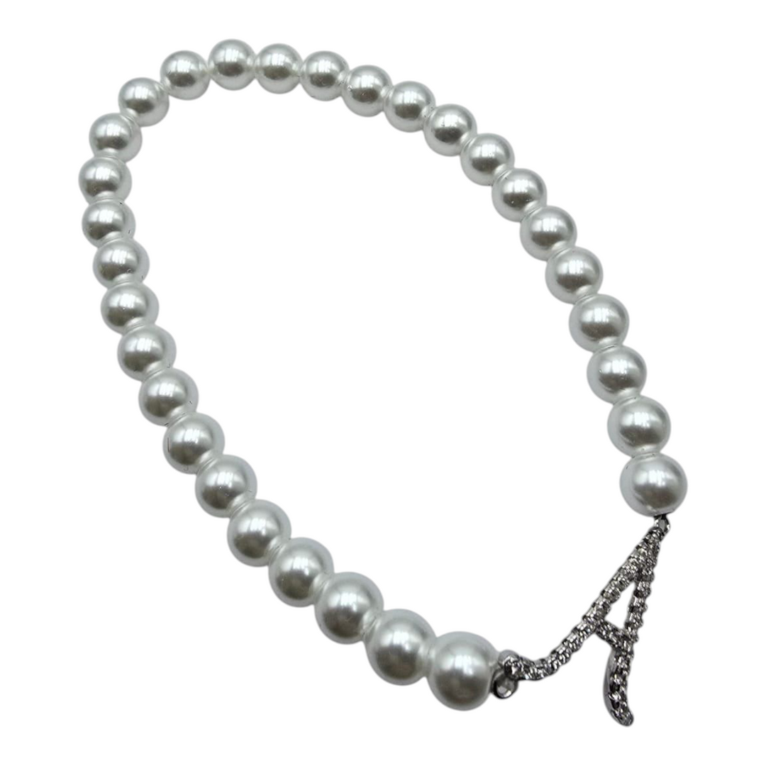 FINE COLLEZIONE  - Bracciale iniziale in argento montato su perle Lucia Vitiello Gioielli di Napoli