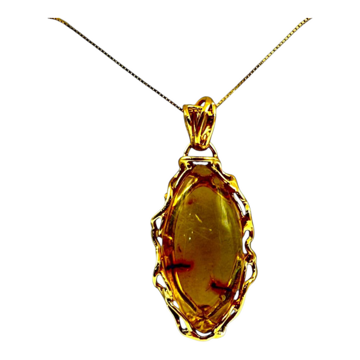 End of collection - Baltic "yellow amber" pendant mounted in silver