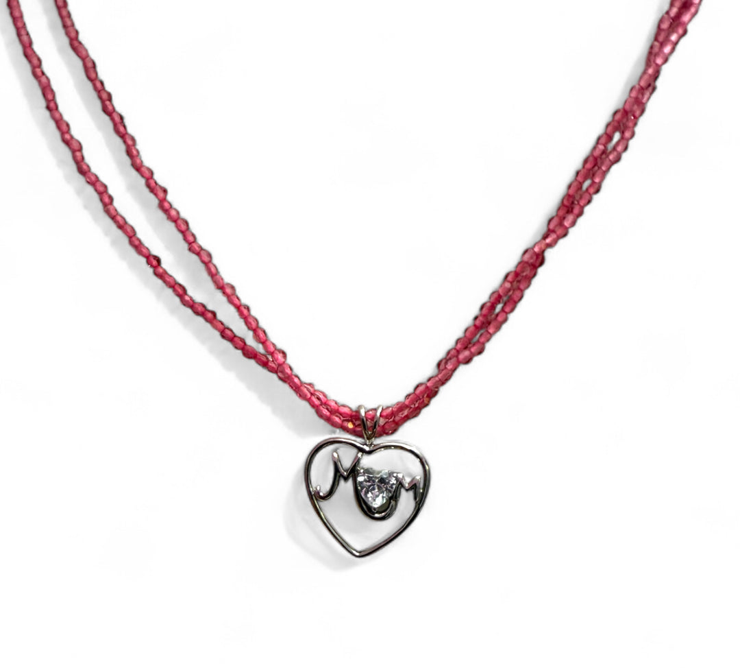 Idea regalo Festa della mamma - collana cuore argento con collana zirconi colorati