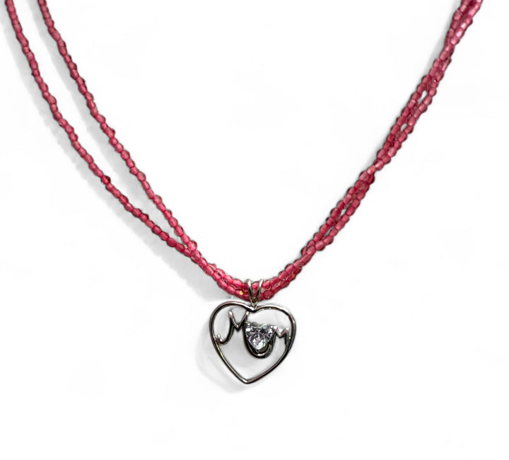 Idea regalo Festa della mamma - collana cuore argento con collana zirconi colorati