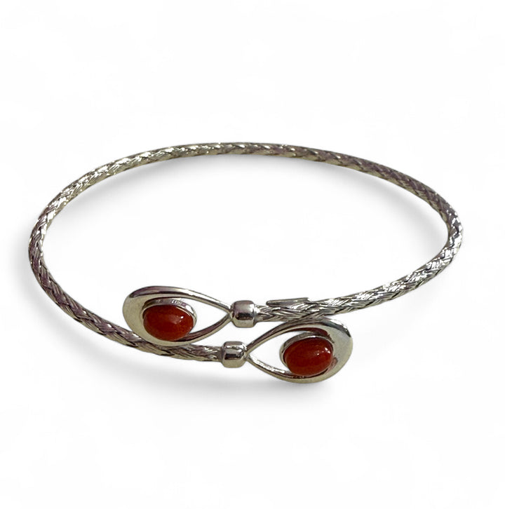 End of collection - comma slave bracelet in coral set in silver