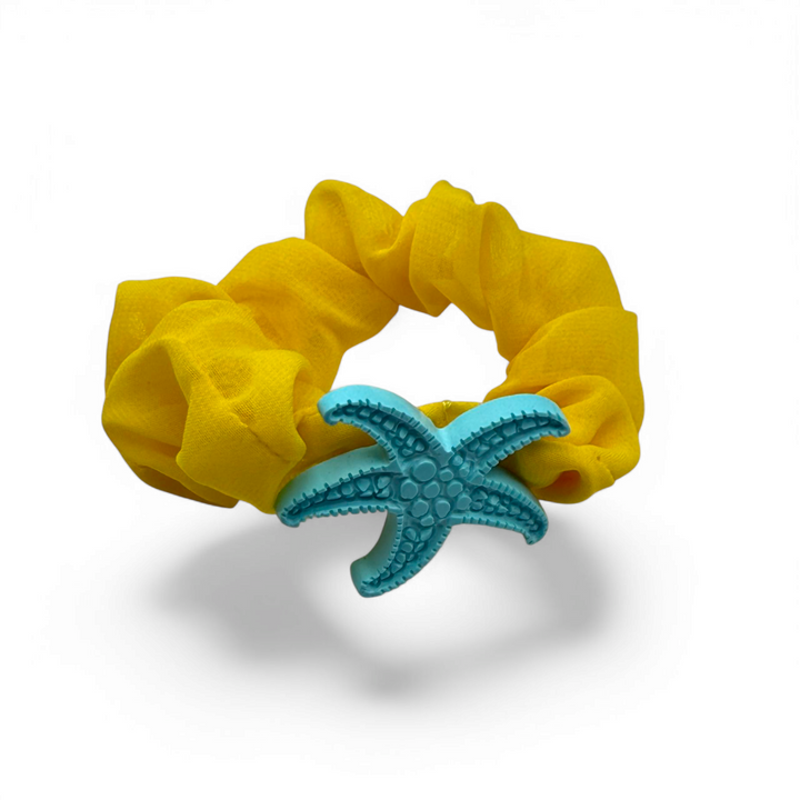 END OF COLLECTION - Elastic bracelet cotton and turquoise paste 4 flowers