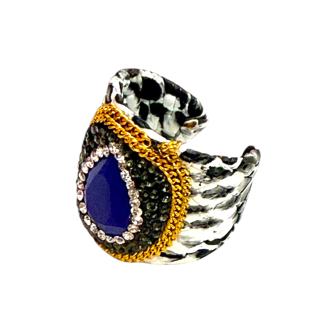 End of collection - leather and zirconia ring