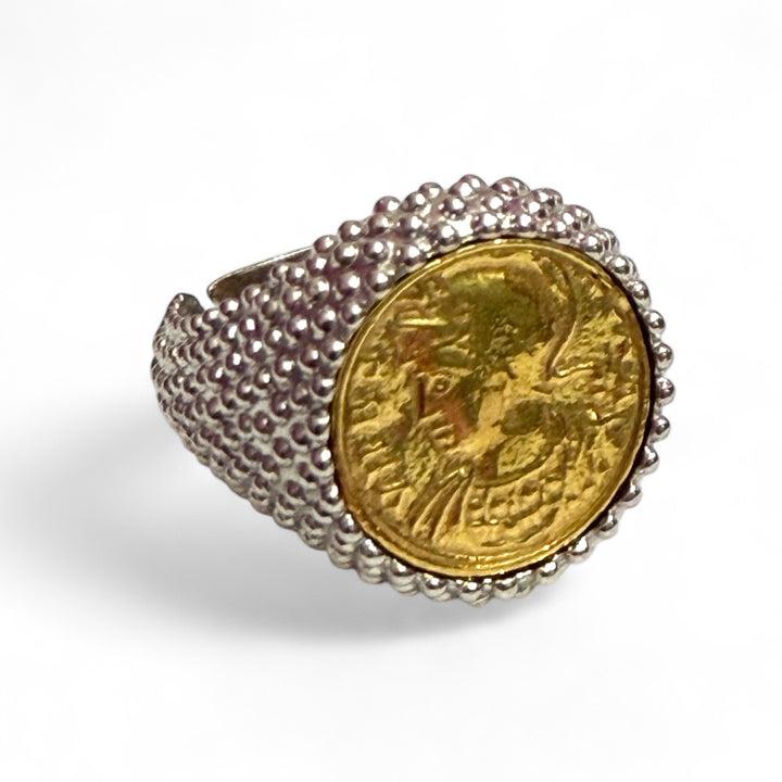 Fine collection - Roman coin ring mounted on silver