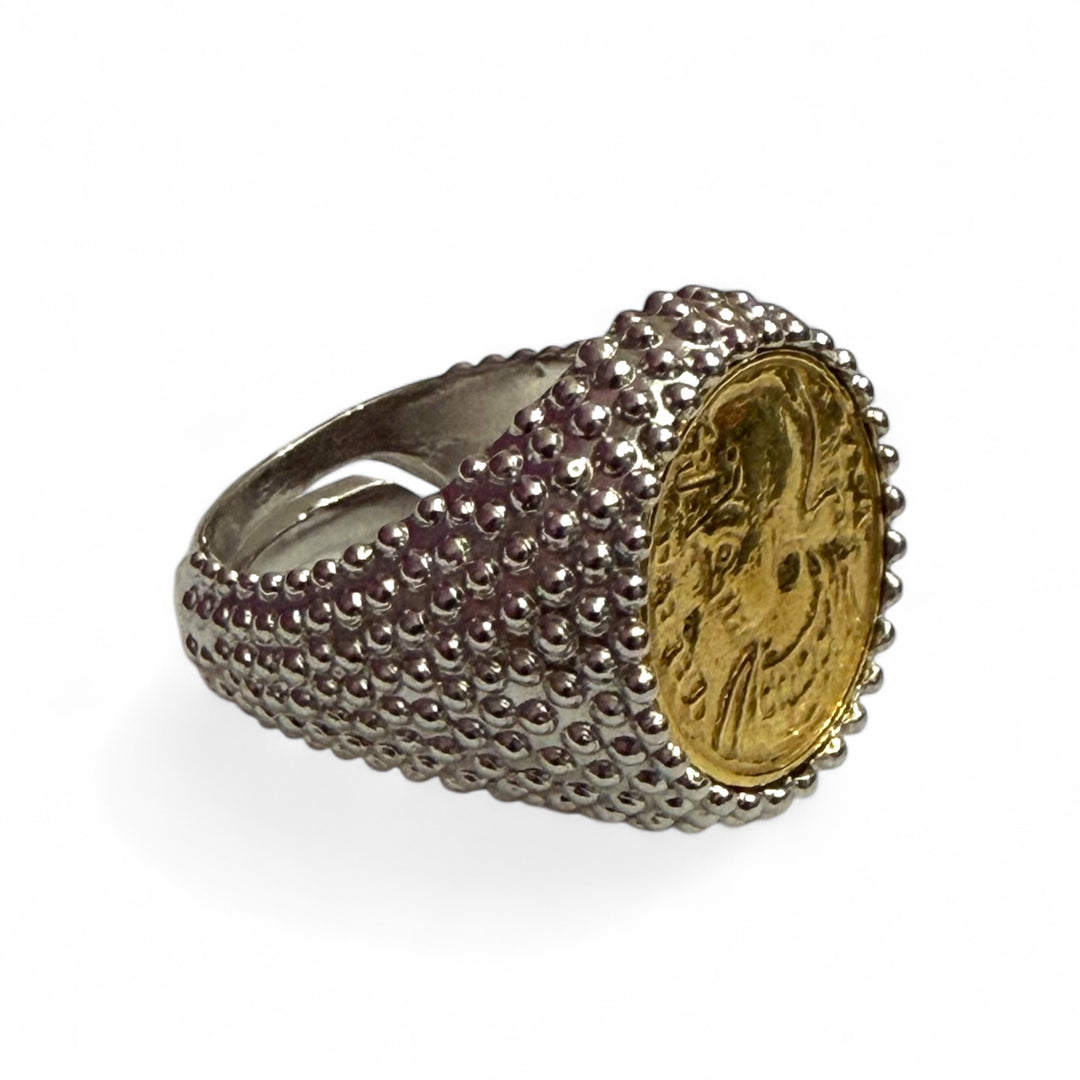 Fine collection - Roman coin ring mounted on silver