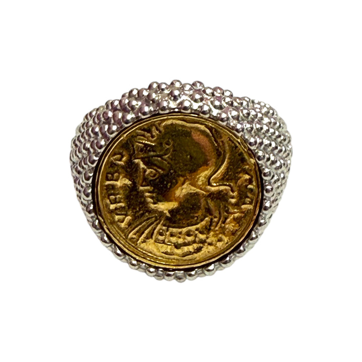 Fine collection - Roman coin ring mounted on silver
