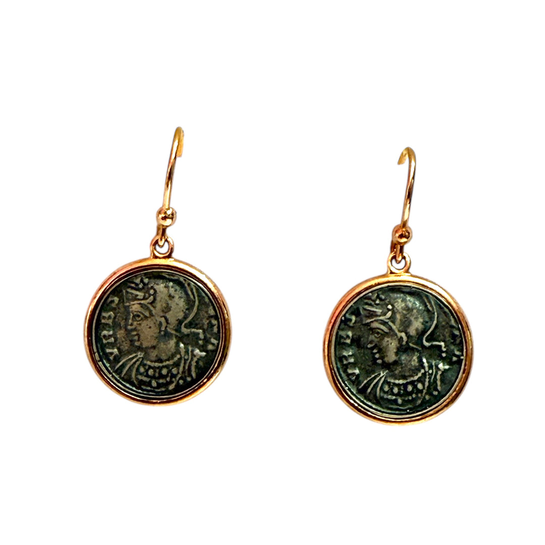 Fine collection - Roman coin earrings in silver and burnished silver