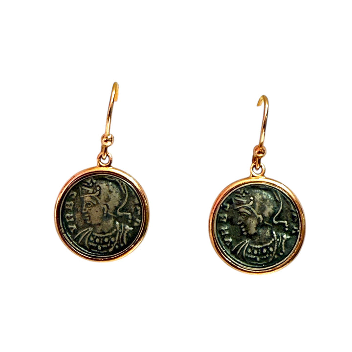 Fine collection - Roman coin earrings in silver and burnished silver