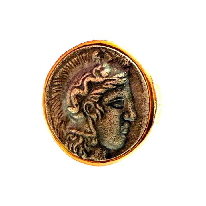 Fine collection - Roman coin ring in burnished silver and copper-plated silver