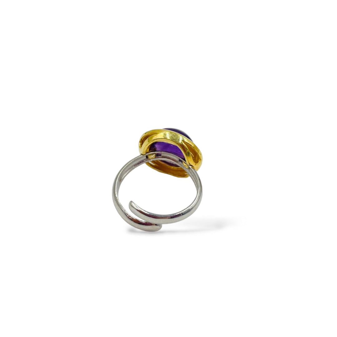 Amethyst ring mounted on silver