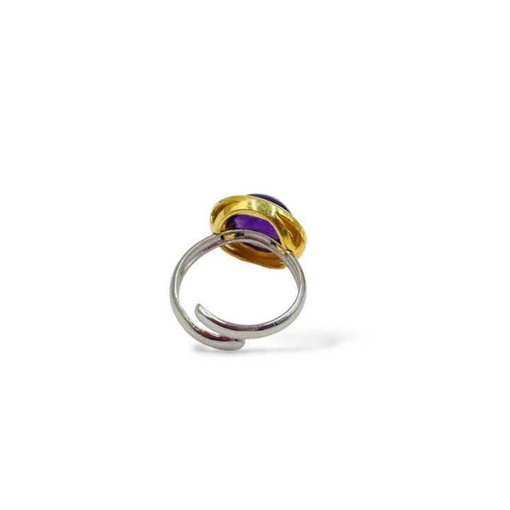 Amethyst ring mounted on silver