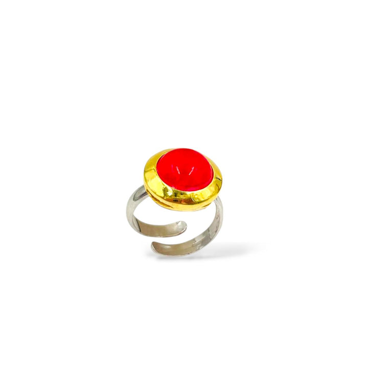 Murano crystal ring mounted on silver