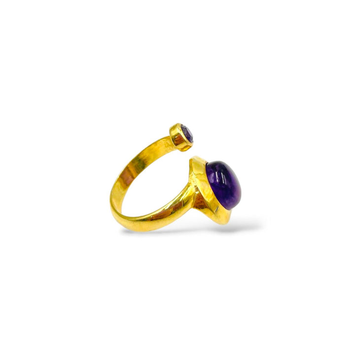 Amethyst ring mounted on silver