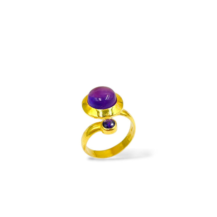 Amethyst ring mounted on silver