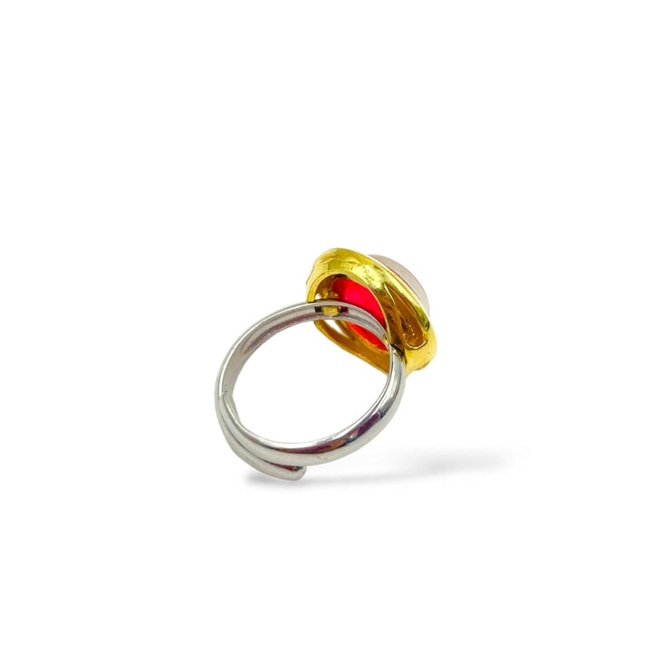 Murano crystal ring mounted on silver