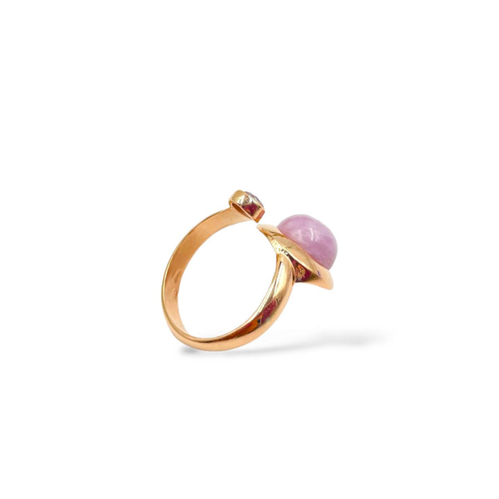 END OF COLLECTION - Kunzite and zircon ring mounted on silver
