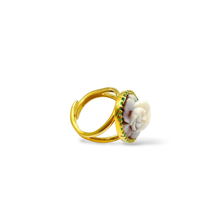 END OF COLLECTION - Pink cameo ring mounted on silver
