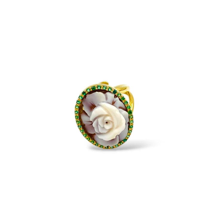 END OF COLLECTION - Pink cameo ring mounted on silver