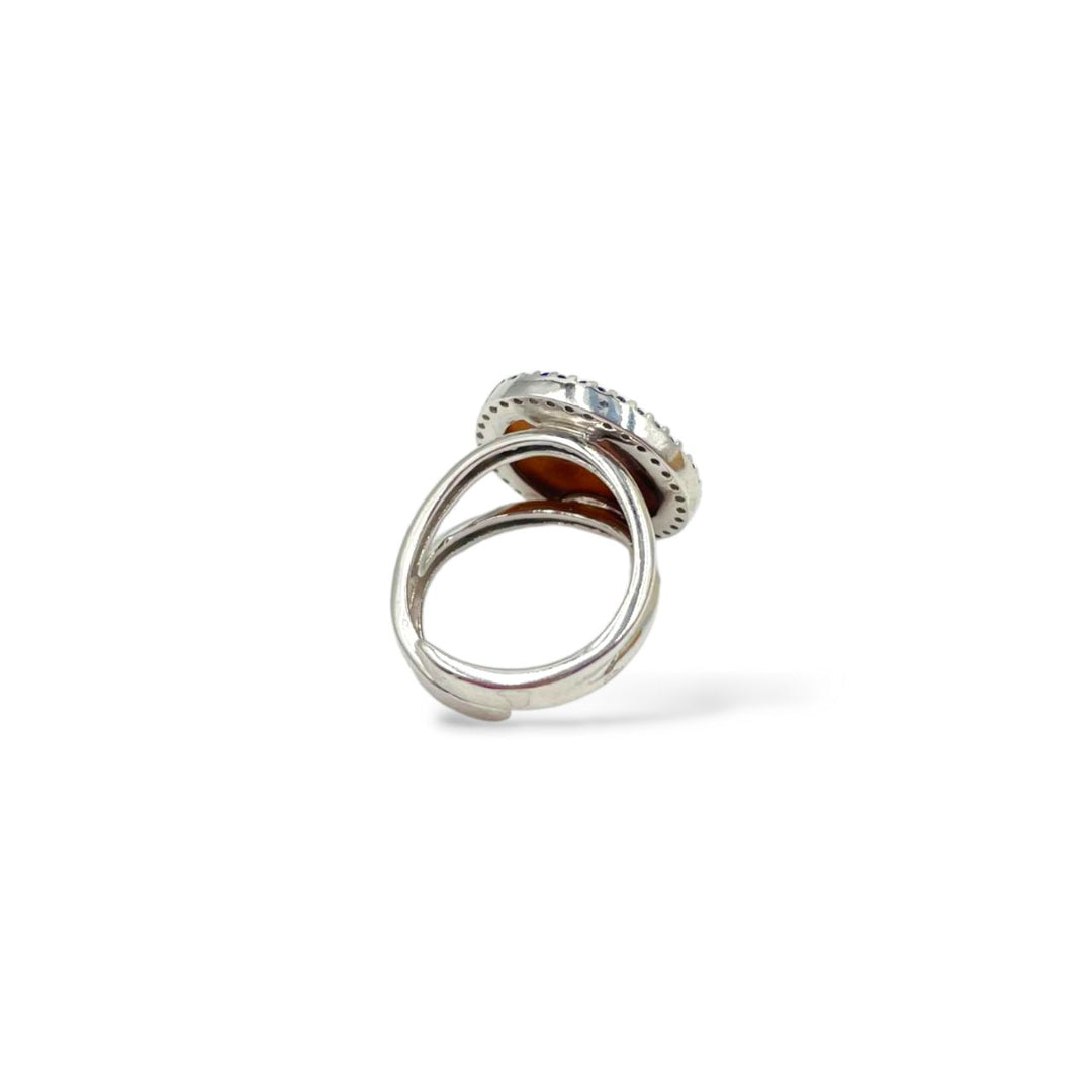 END OF COLLECTION - Cameo moon ring mounted on silver
